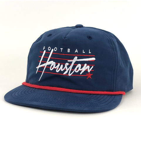 RGC-Football-Lines-5-Panel-Golf-Hat-Houston-NAVY-RED-Rope