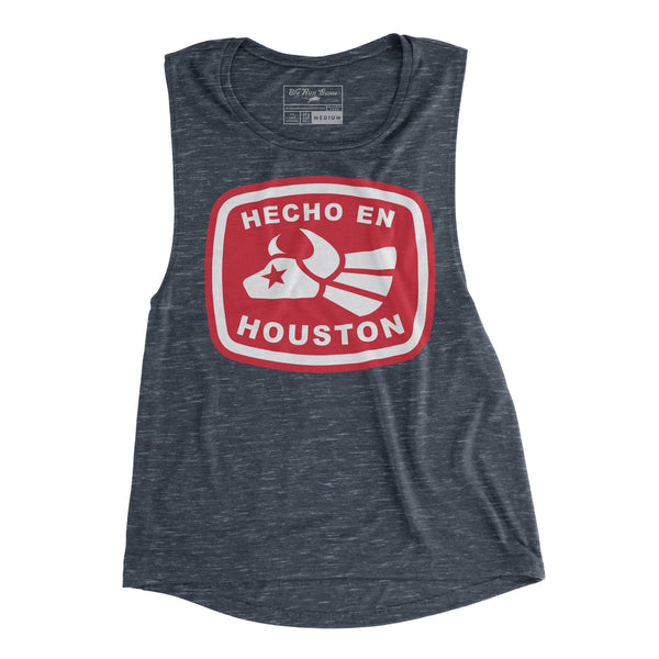RGC-Made-In-Houston-WOMENS-SLEEVELESS-MUSCLE-TANK-VINTAGE-DENIM-Football