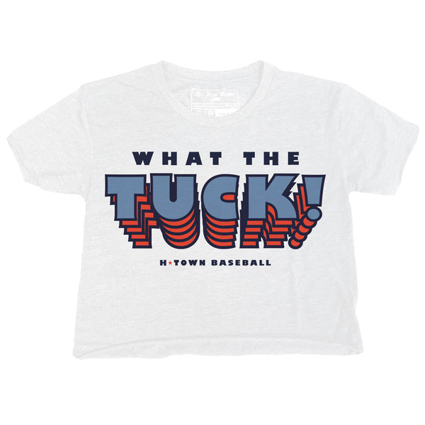 RGC-White-Crop-Top-Shirt-Womens-What-The-Tuck-Kyle-Tucker-Astros-Houston-Crush-City-Fan-Gear